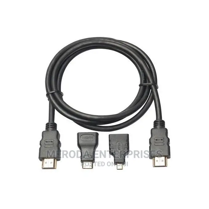 Generic HDMI Cable 3 In1 Adapter - Black