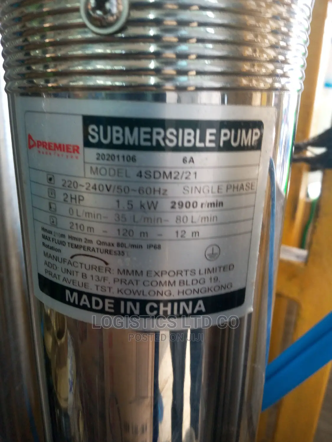 Premier Submersible Water Pump 2hp