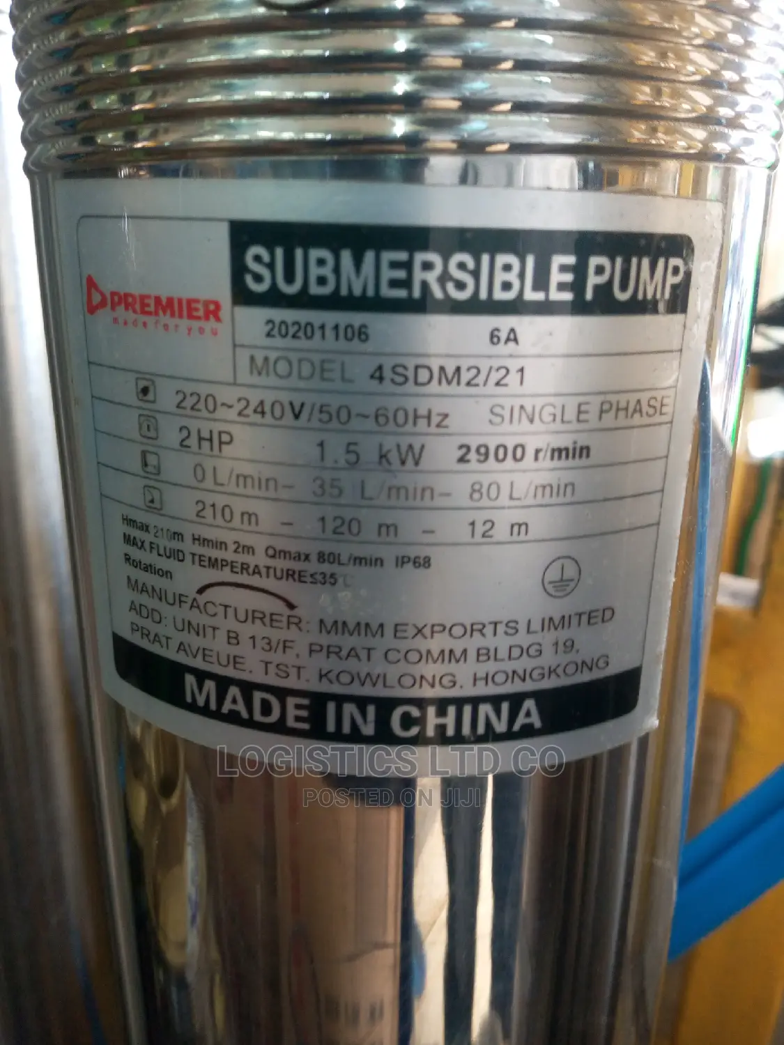 Premier Submersible Water Pump 2hp