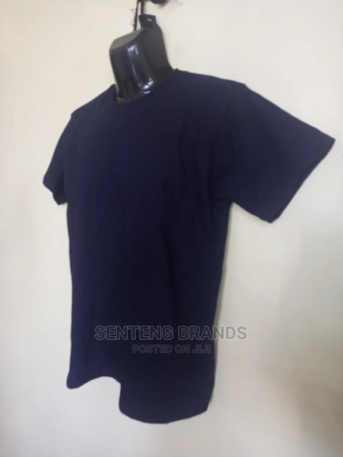 Navy Blue Cotton Plain T-Shirts