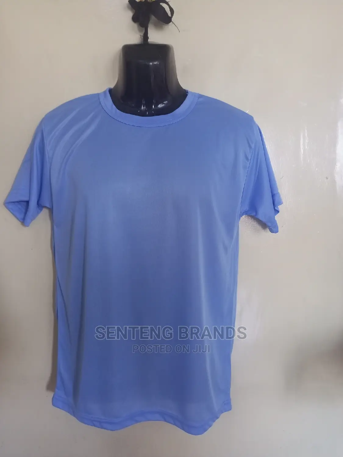 Sky Blue Polyester Tshirts , Good Quality T-Shirts