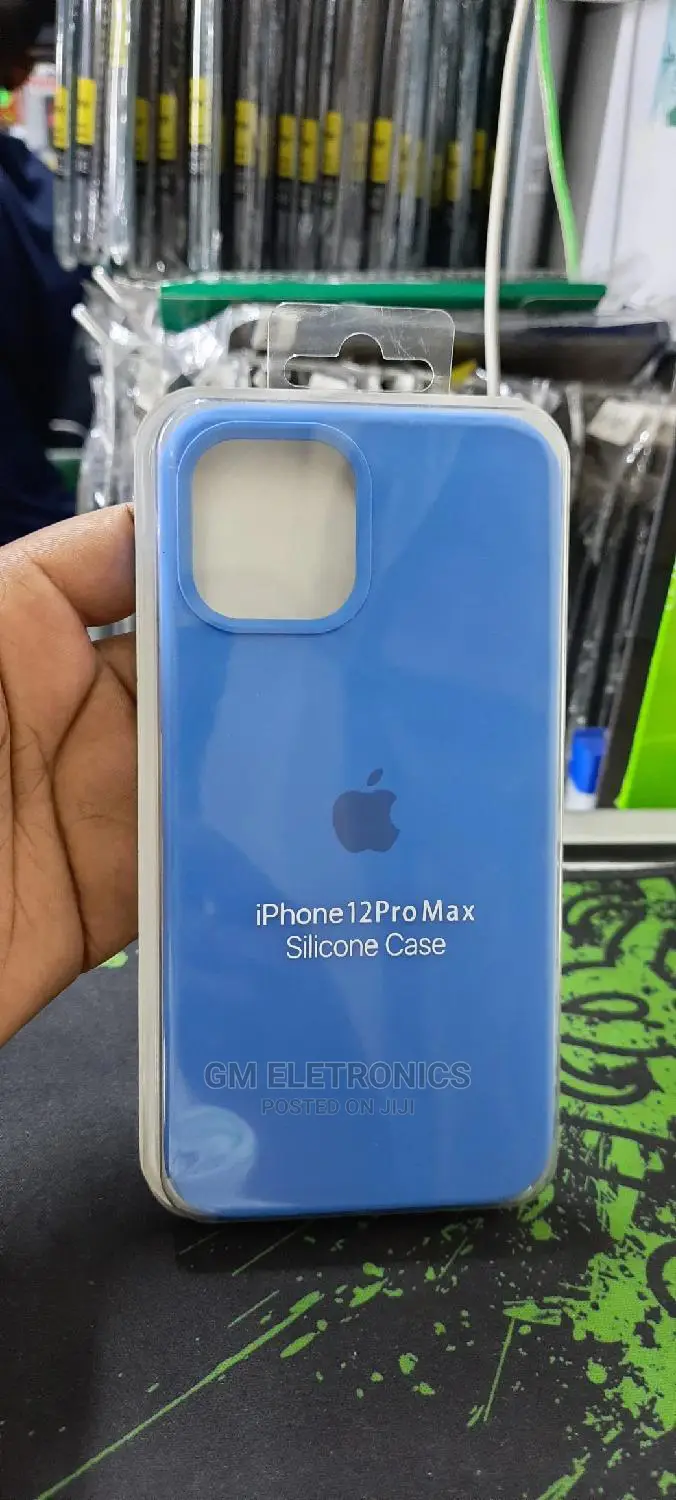 Blue iPhone 12 Peo Max Silicone Back Case.