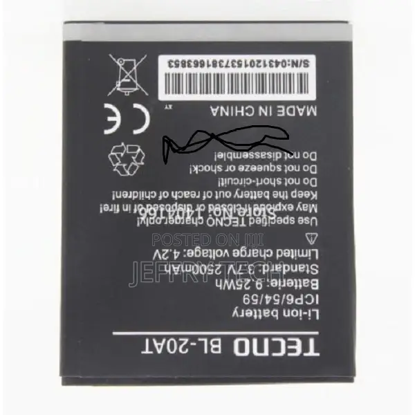 Compatible Mobile Phone Battery for Tecno BL-20AT
