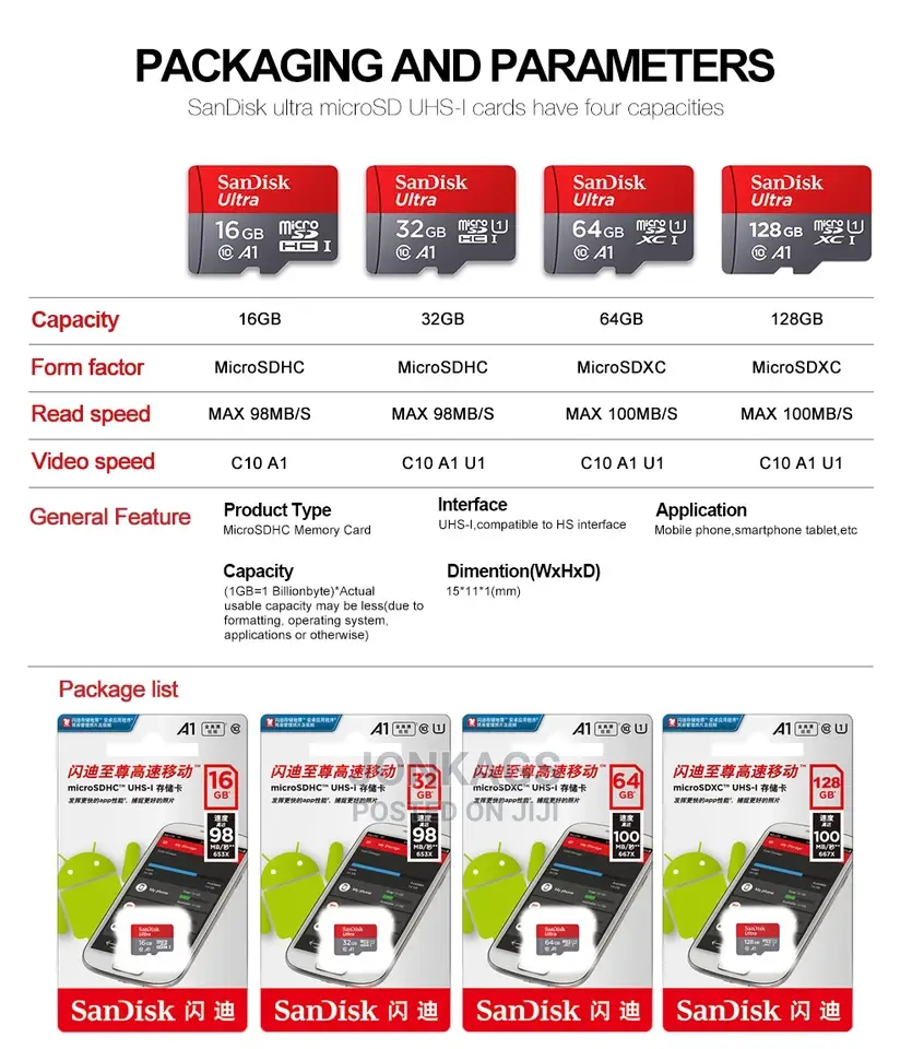 Sandisk Memory Cards 8/16/32/64/128