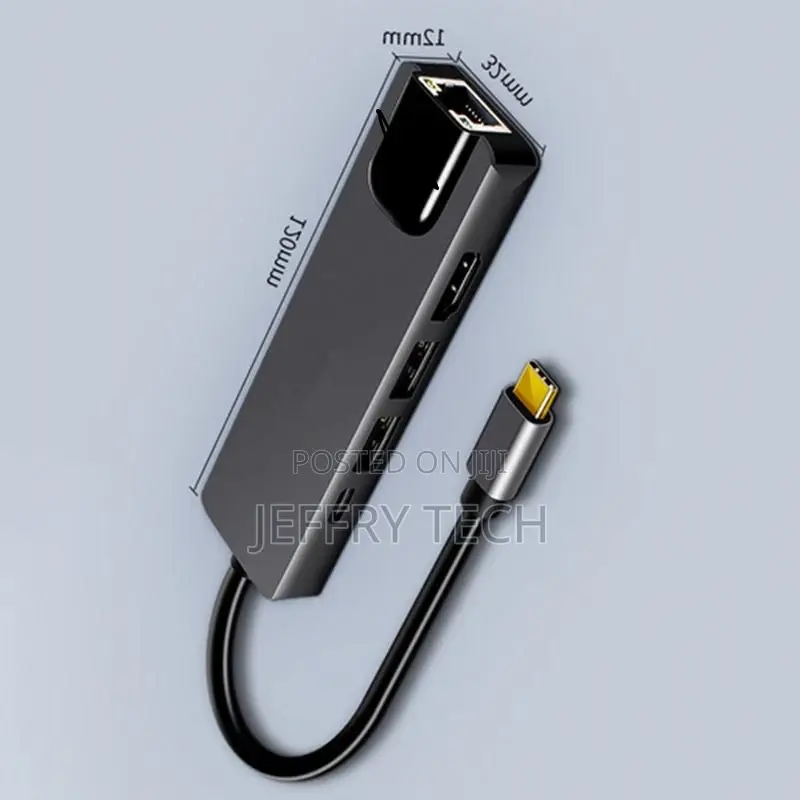 5 in 1 USB-C Adapter Dock Hub USB Type-C PD HDMI 4K 2x USB E