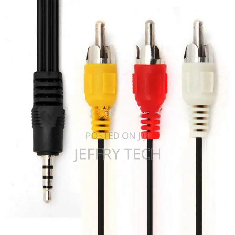 70CM 3.5MM Jack to 3 RCA Male Plug Adapter Audio Converter V