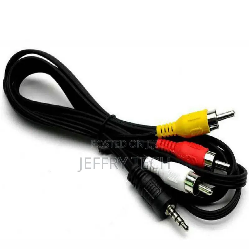 70CM 3.5MM Jack to 3 RCA Male Plug Adapter Audio Converter V
