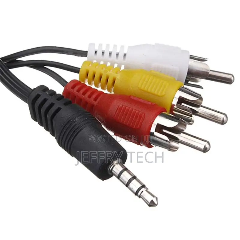 70CM 3.5MM Jack to 3 RCA Male Plug Adapter Audio Converter V