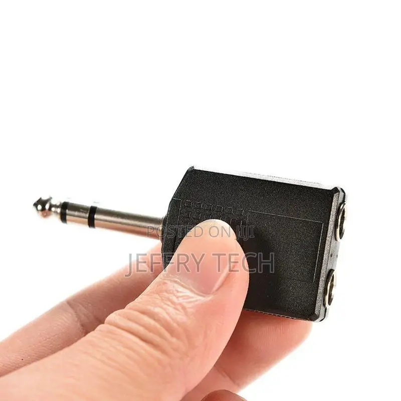 1/4" Stereo Plug Adapter to 2-Way 6.35mm Stereo Jack Headpho