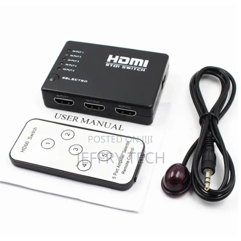 3 or 5 Port Hdmi Splitter Switch Switch Hub + Remote 1080P F