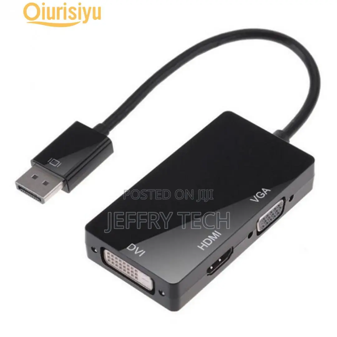Durable 3-In-1 Adapter Displayport DP to HDMI/DVI/VGA Conver