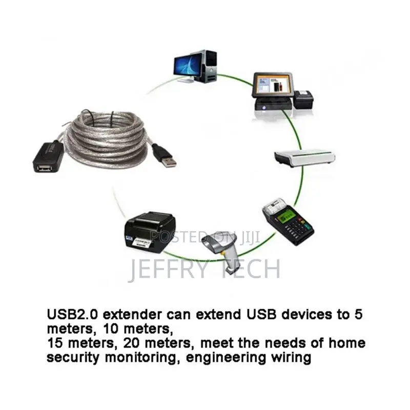 USB2.0 Signal Amplifier Extension Cable Adapter 20m