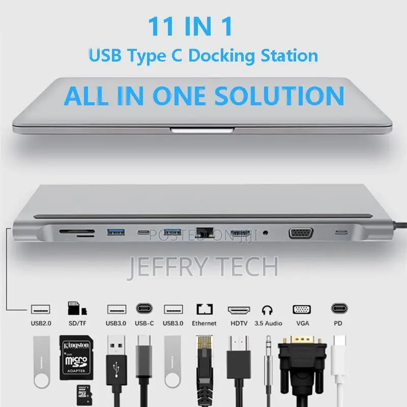 11 in 1 Usb Type C Hub Adapter Laptop Docking Station Hdmi V