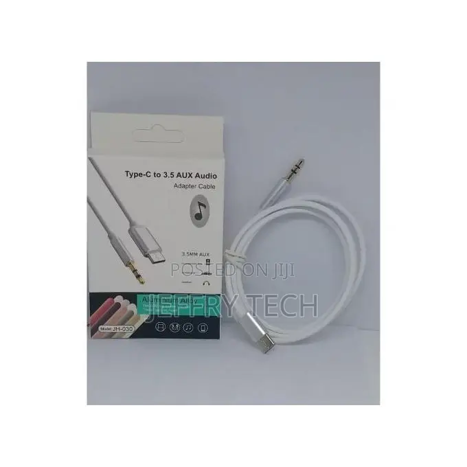 Type-C to 3.5 AUX Audio Cable -Color -White