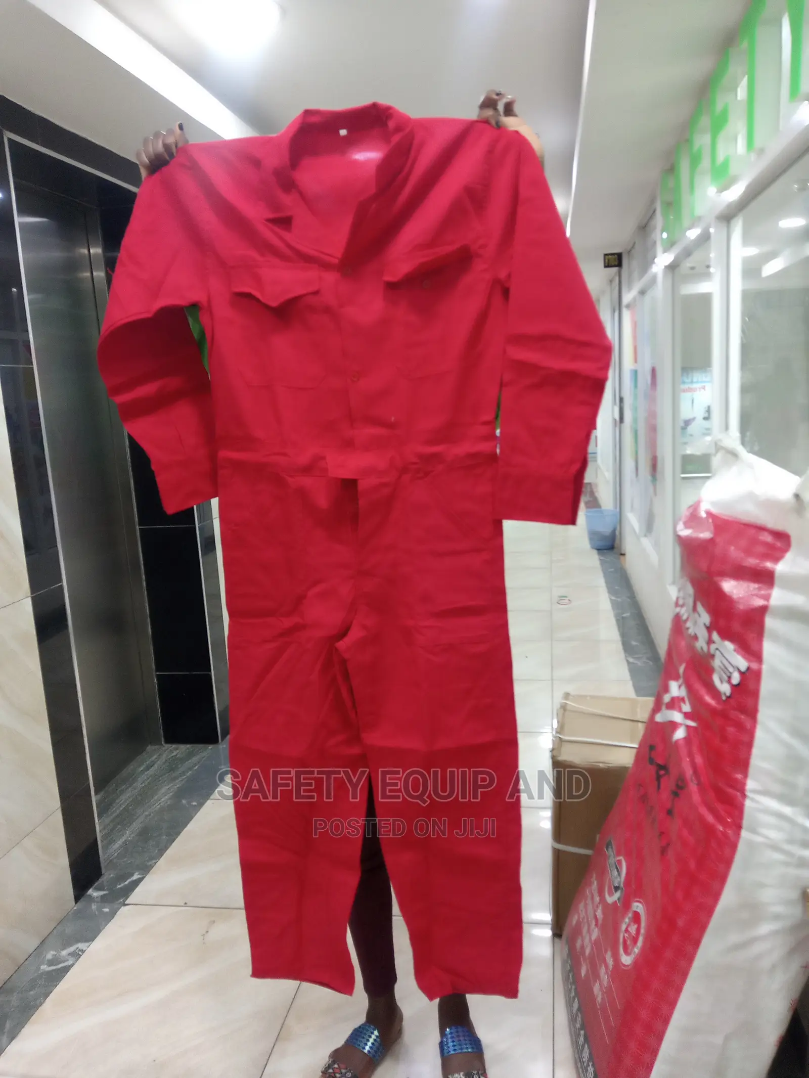 Red Overalls-Cotton Tetrex