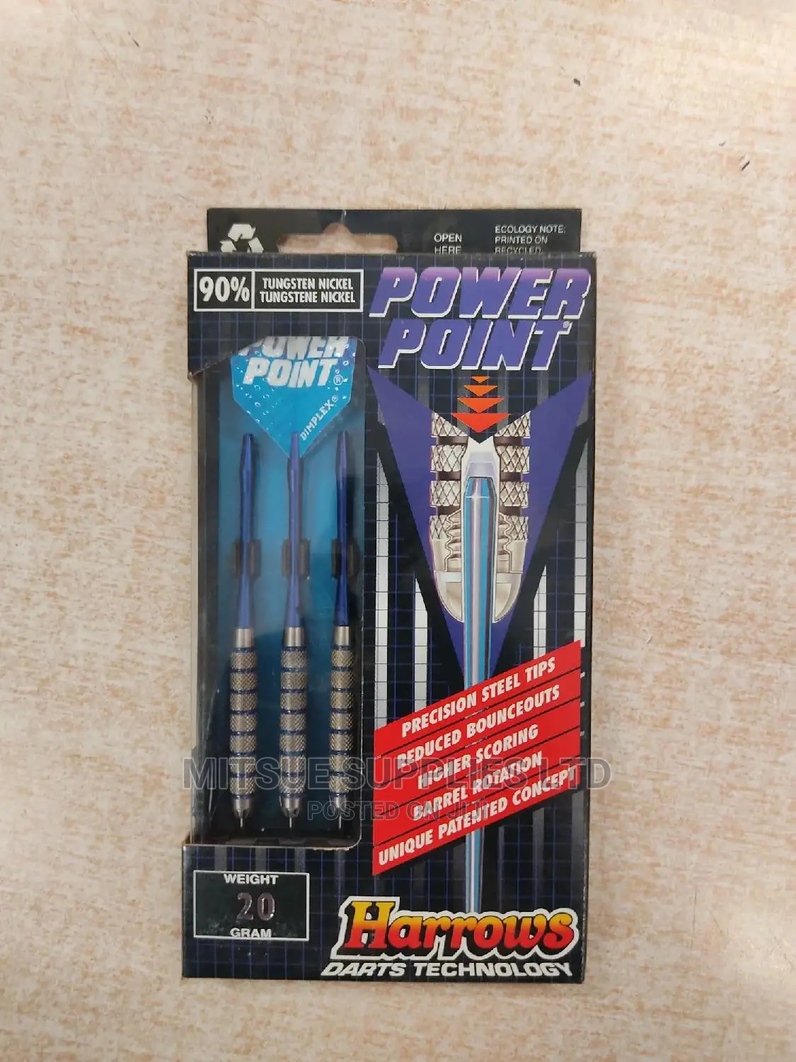 Set of 3 Harrows Tungsten Darts Powerpoint- Blue Silver