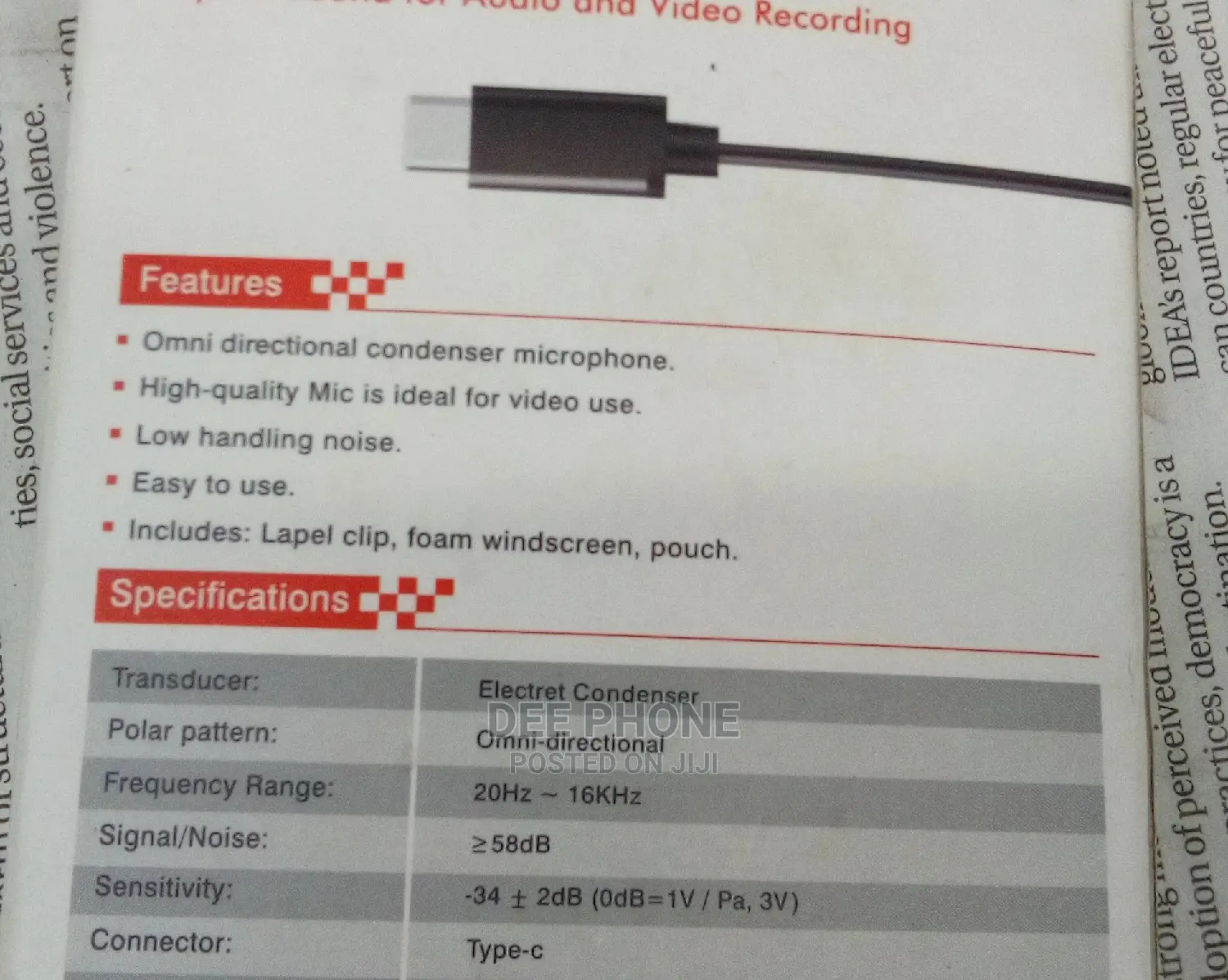 Lavalier Type C Microphone