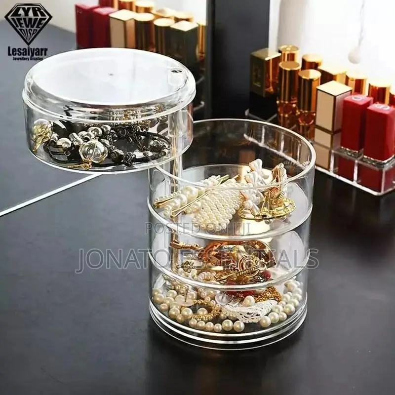 Rotating Jewelry Storage Box and Organizer