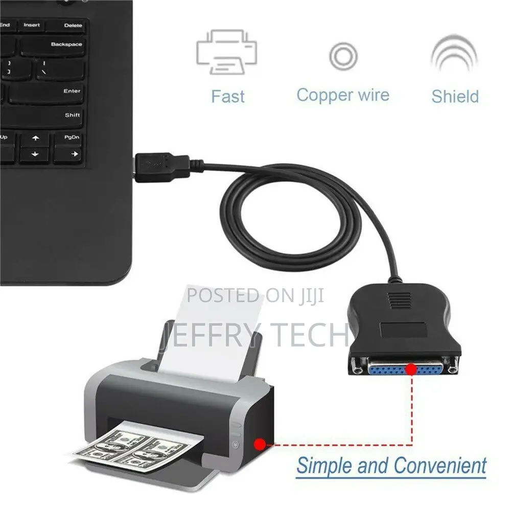 USB to IEEE 1284 DB25 25-Pin Parallel Printer Female Adapter