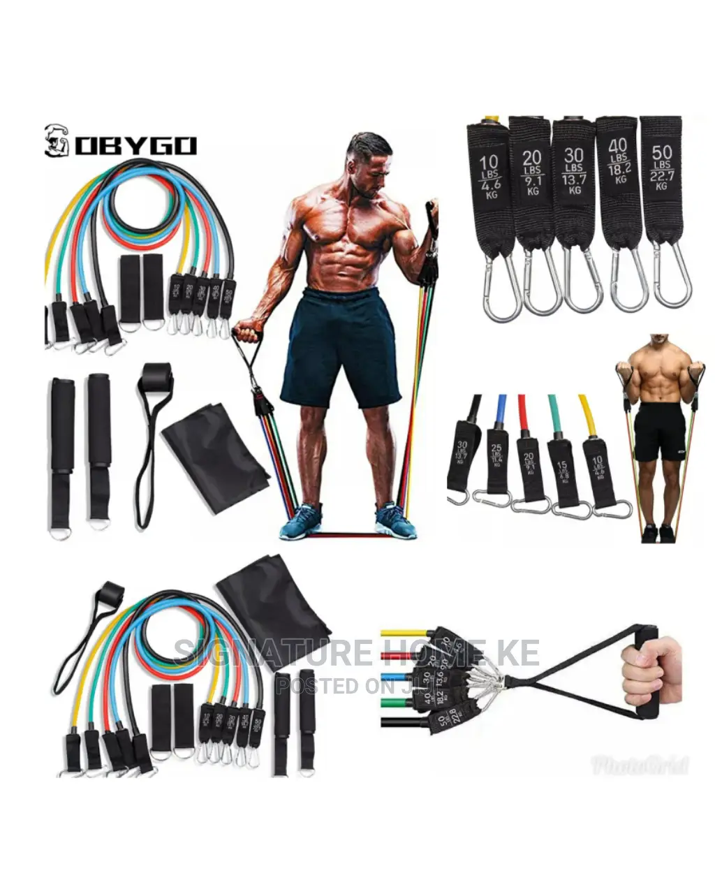 *11pcs/Set Yoga Tube Pull Ropes Resistance Bands