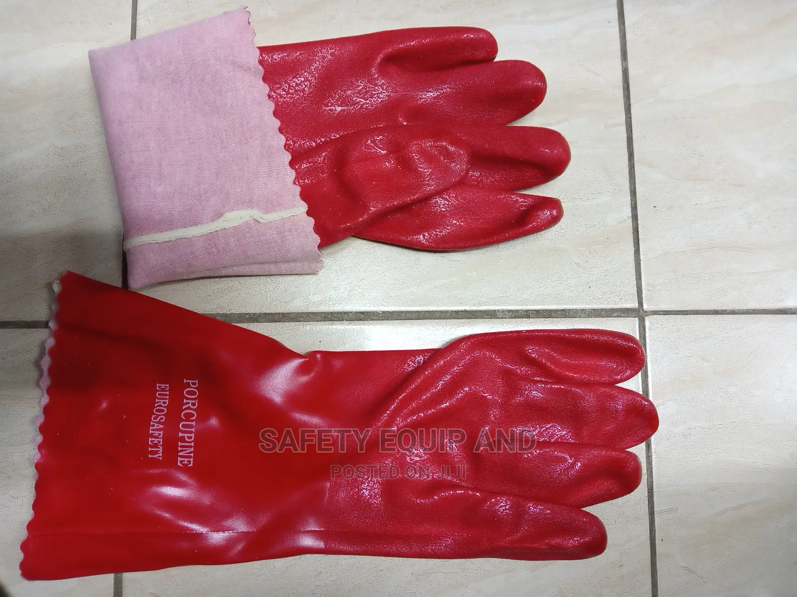 Red Chemical Handling Gloves Available