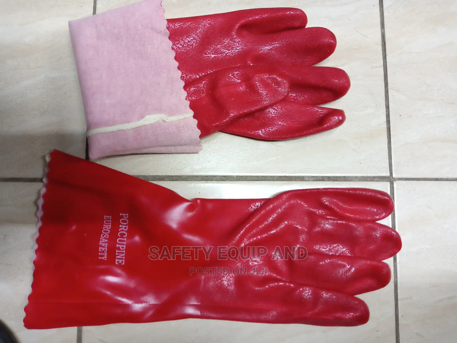 Gloves! Red PVC With Inner Lining