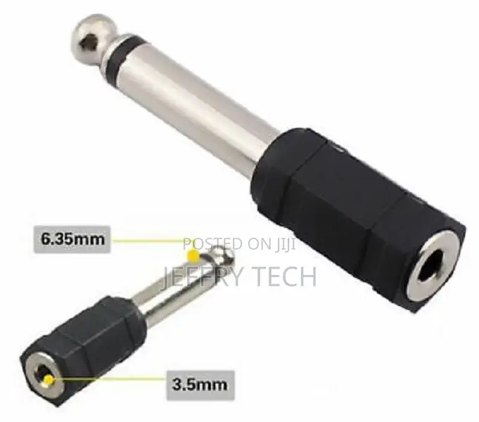 3.5mm Female Socket to 6.35mm Male Jack Plug Mono Audio Adap