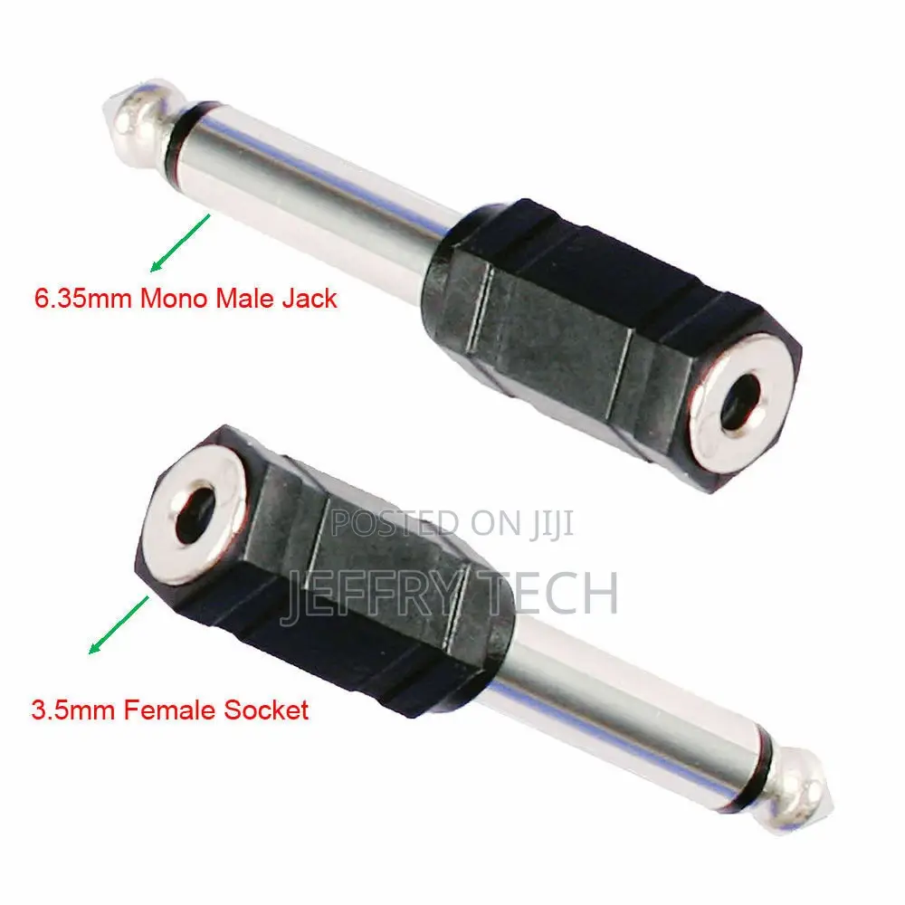 3.5mm Female Socket to 6.35mm Male Jack Plug Mono Audio Adap