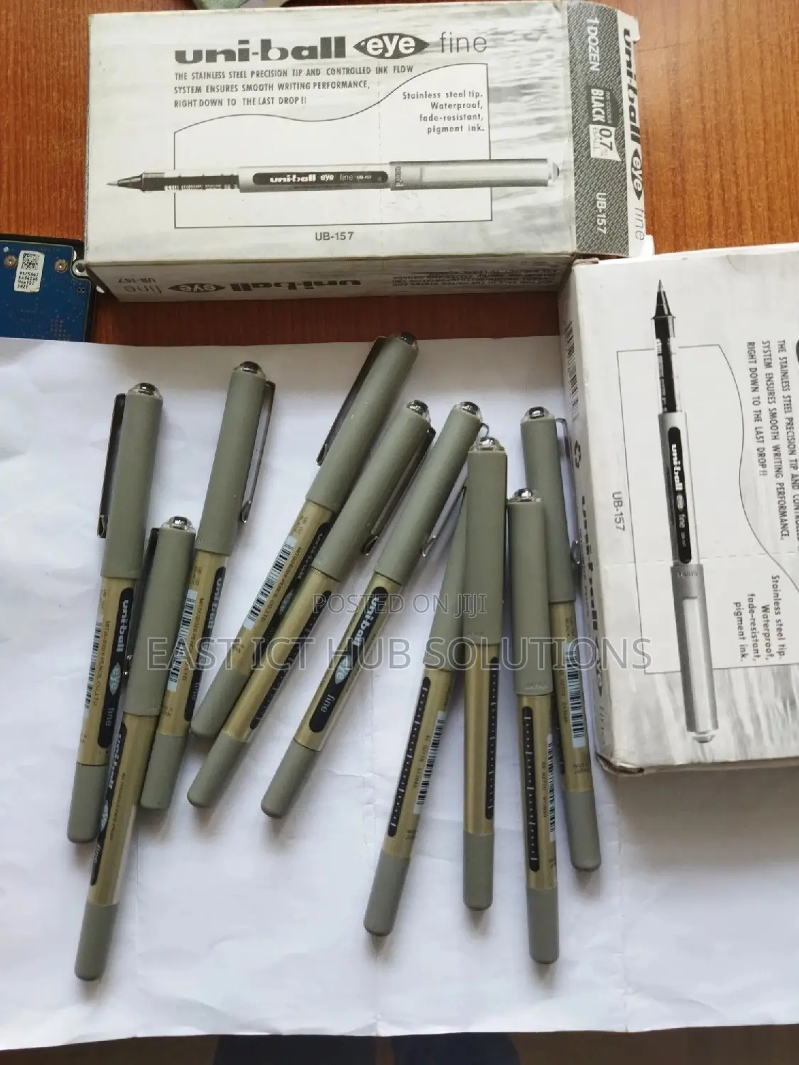 Uni-Ball UB-157 Eye Fine Rollerball Pens, Blue Uni Super Ink