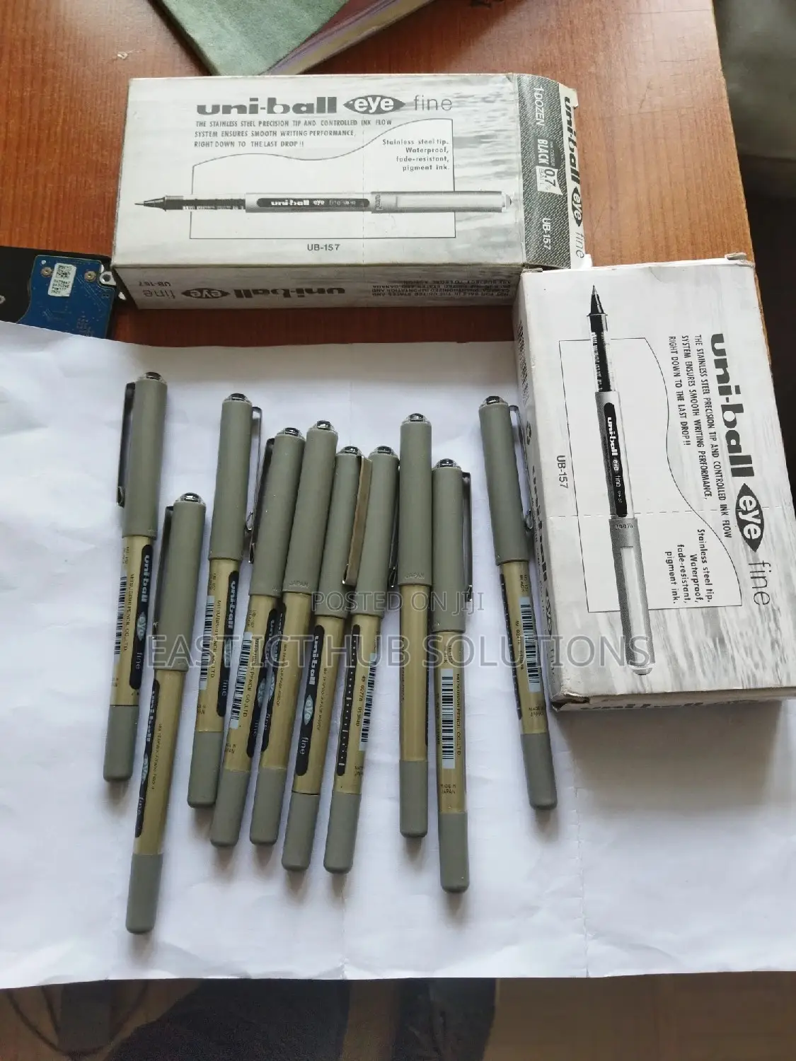 Uni-Ball UB-157 Eye Fine Rollerball Pens, Blue Uni Super Ink
