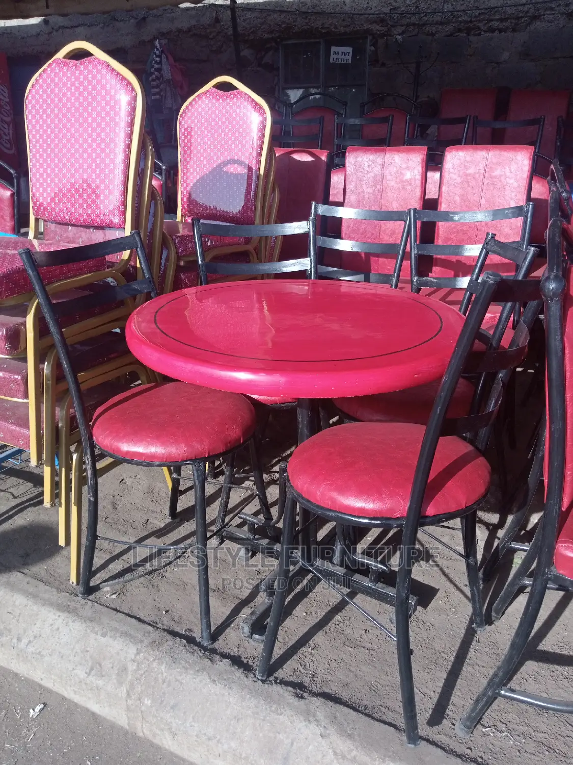 Hotel Stools and Table