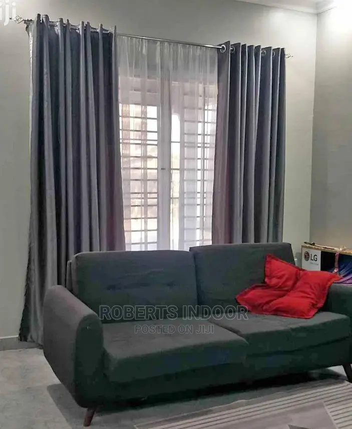 Dark Grey Linen Curtains