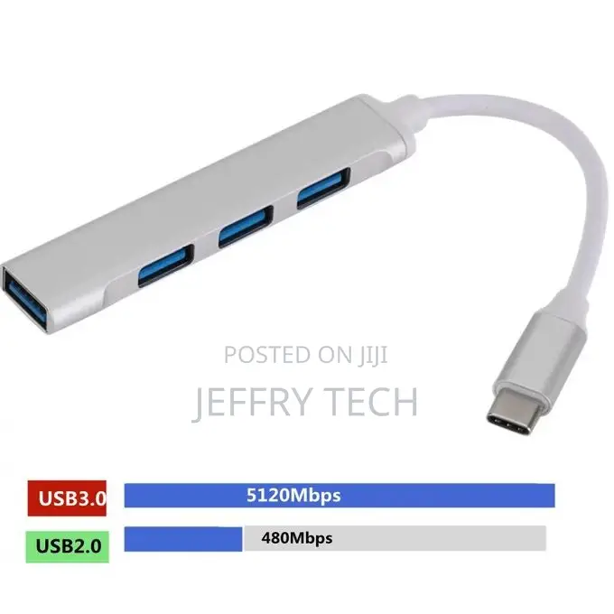 Hub 4ports USB Hub Type C Adjustable Adapter
