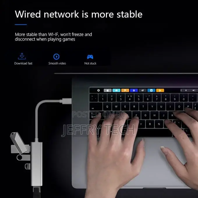 3 in 1 Usb C Hub Mini Size Usb Type C 3.0 to Rj45 Pd Usb 3.0