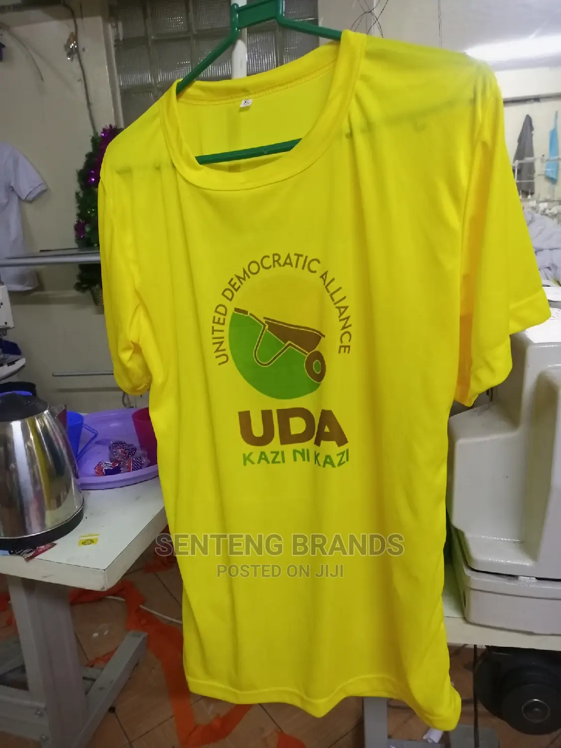Yellow Uda Printed Election T-Shirts