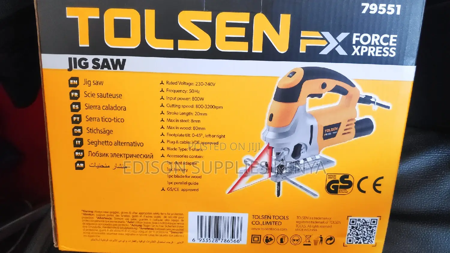 Jig Saw Tolsen 800W Jigsaw Heavy Duty Industrial Jigsaw