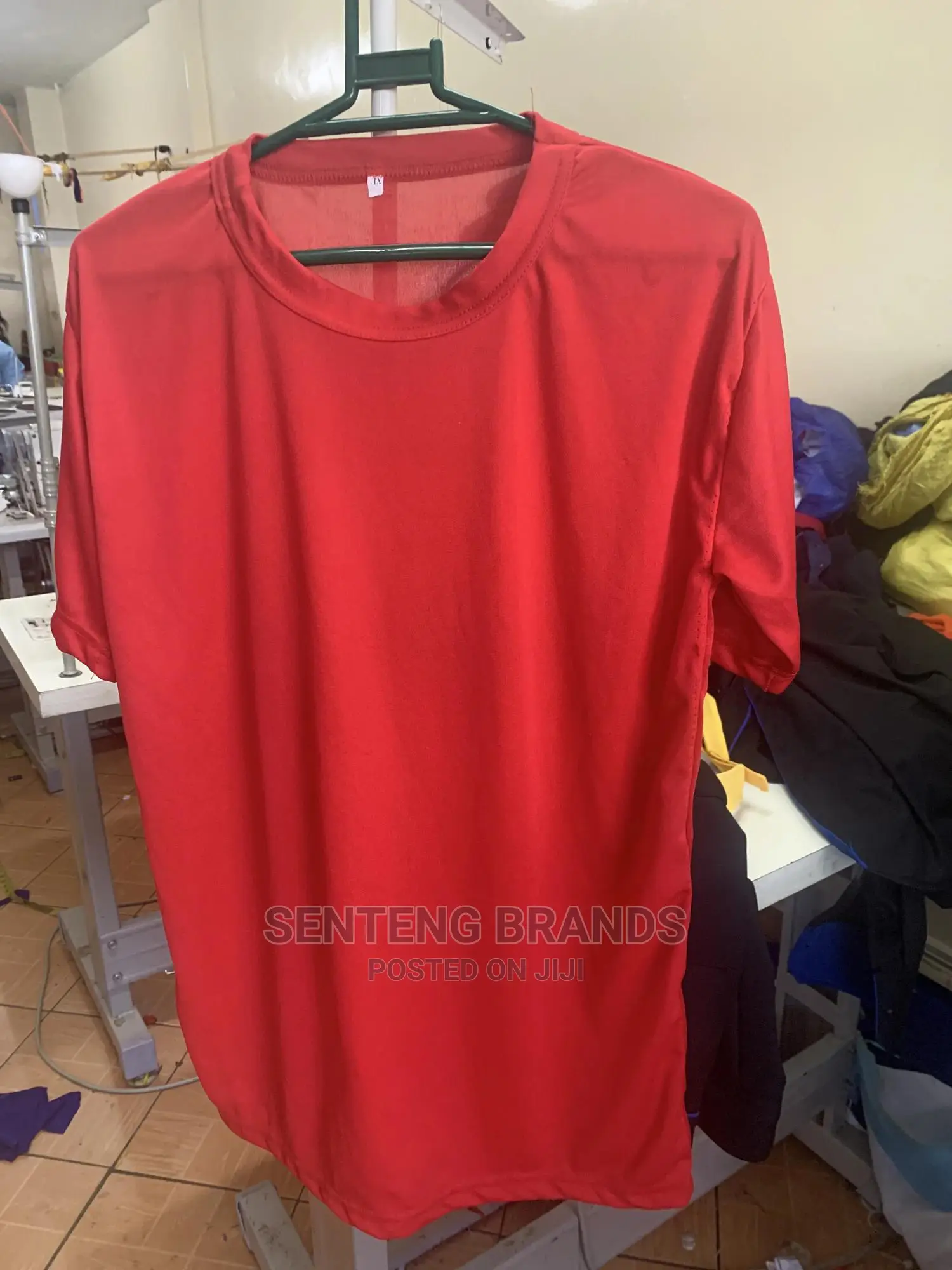 Plain Polyester Red Tshirt