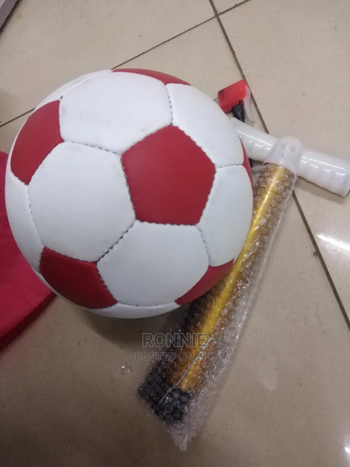 Genuine Real Original Leather Football Soccer Ball + Pump
