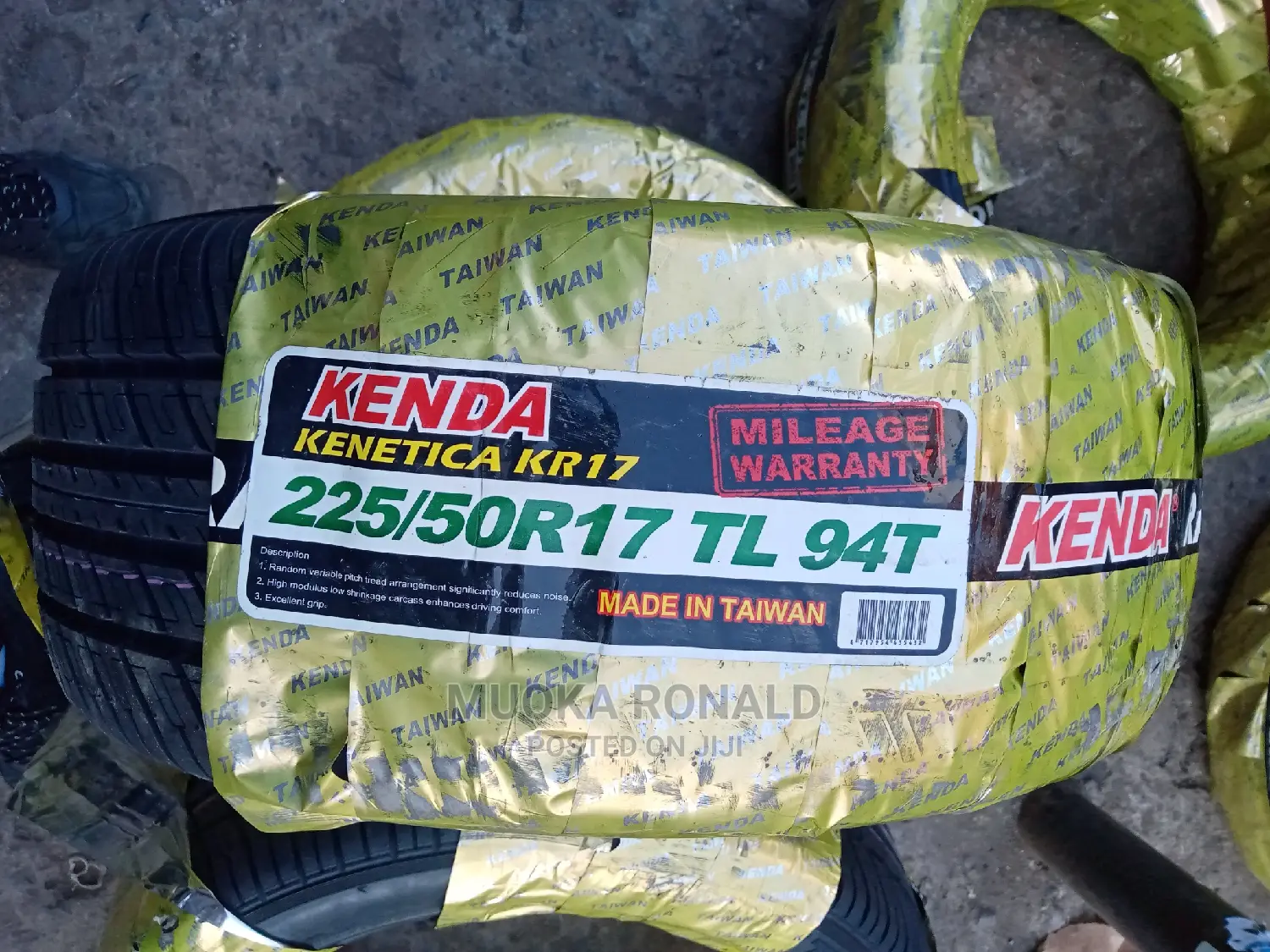 225/50r17 Kenda Tyre Made in Taiwan (Mileage Warranty)
