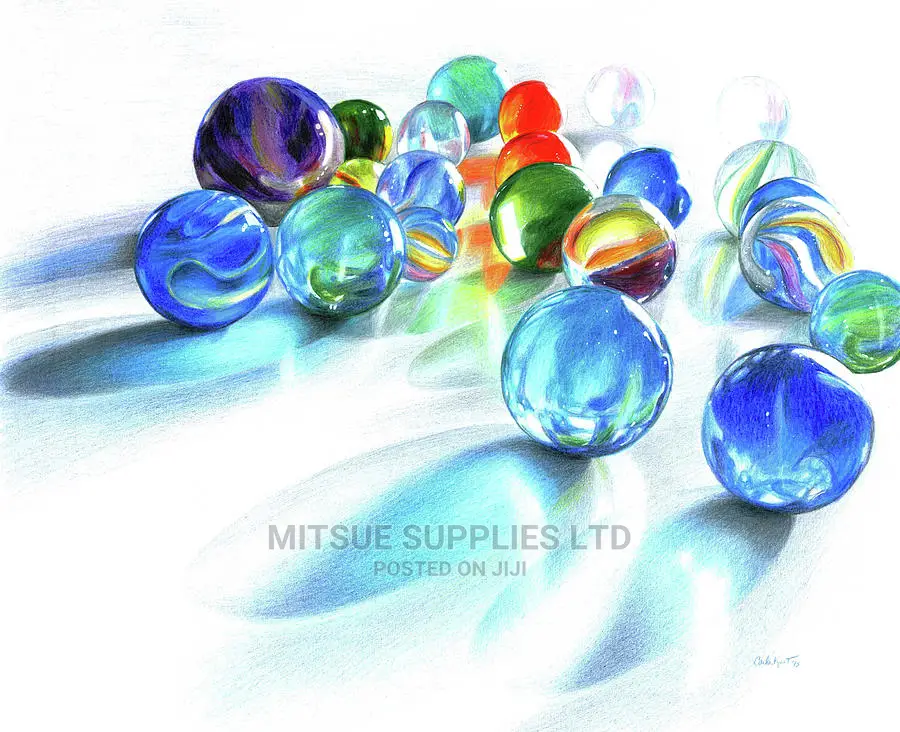 A Set of 50 Glass Marble Multicoloured
