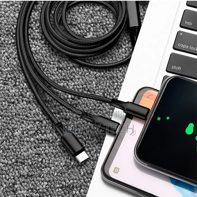 3 in 1 USB Cable for iPhone Charger Fast Charging Micro USB