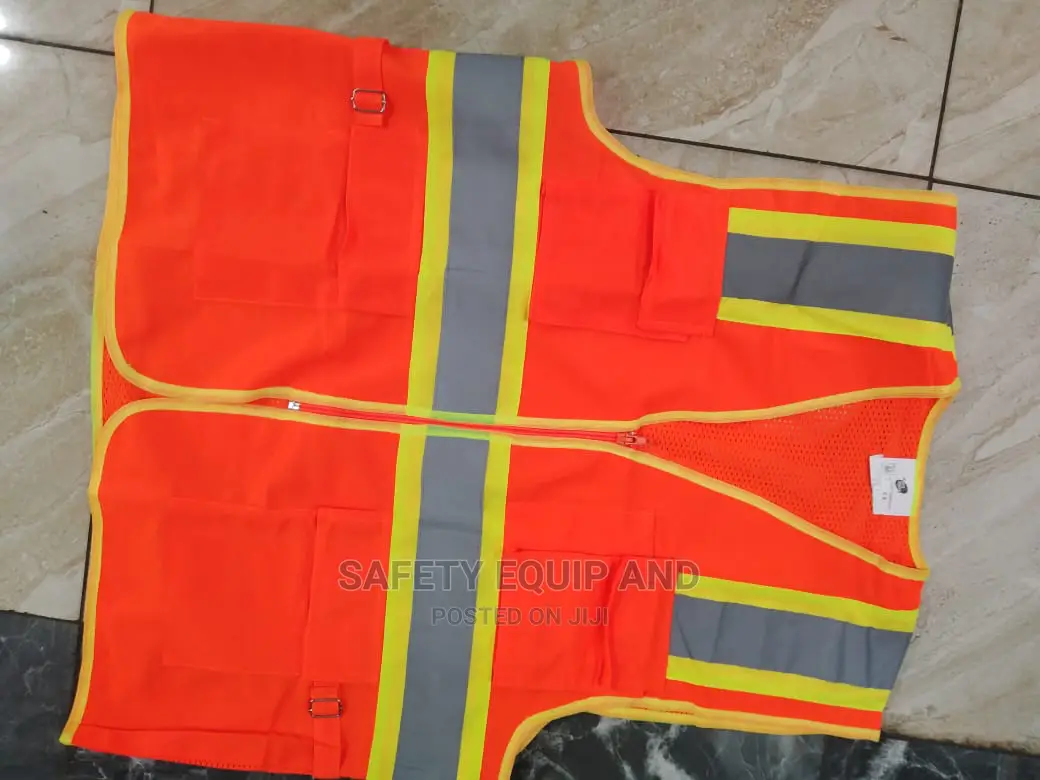 Orange Reflective Vest With Pockets