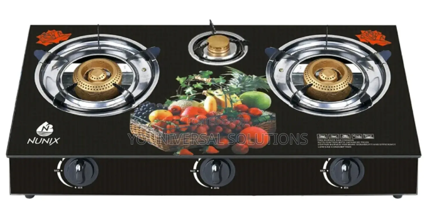 Nunix Glass Top 3 Burner Cooker