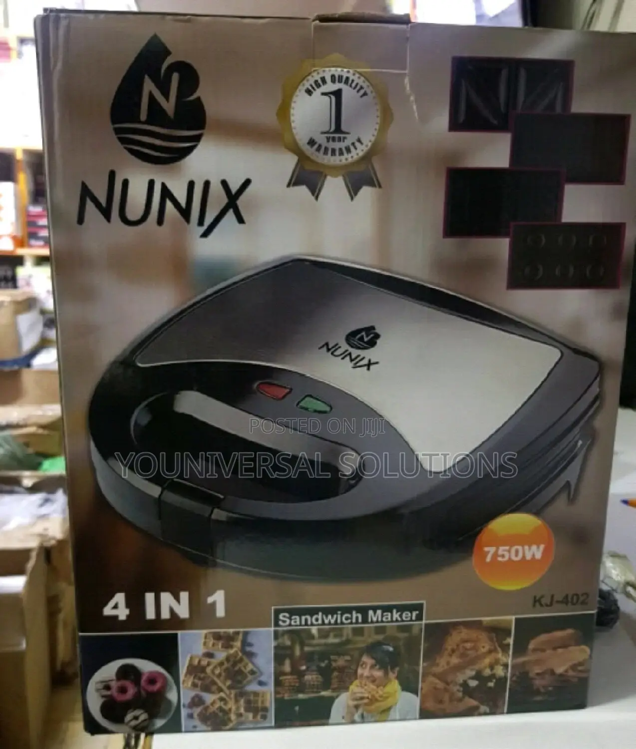 Nunix 750watts Sandwich Maker(4in1)