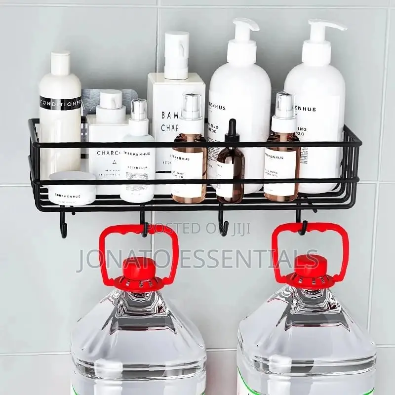 Wall Mounted Bathroom or Kitchen Organizer With Hooks