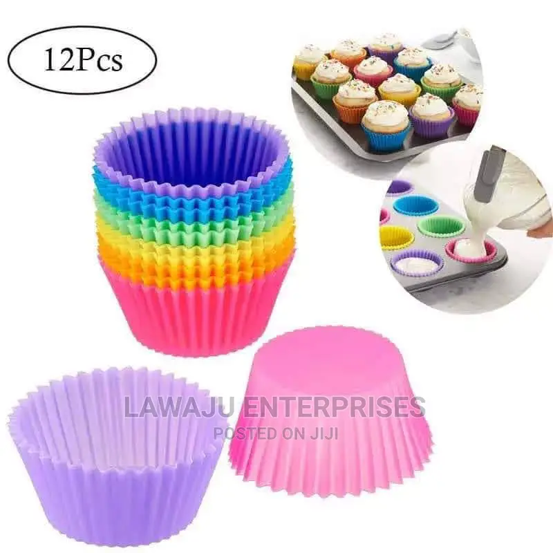 12pcs Silicone Reusable Muffin/ Cupcake Baking Mould