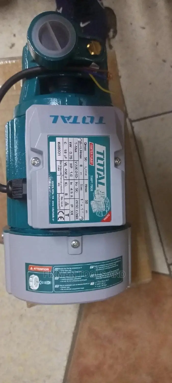 Powerful Total 1hp Booster Water Pump, 52 M Head, 50 L/M