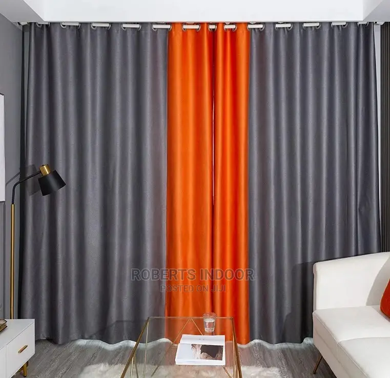 Orange and Grey House Curtain