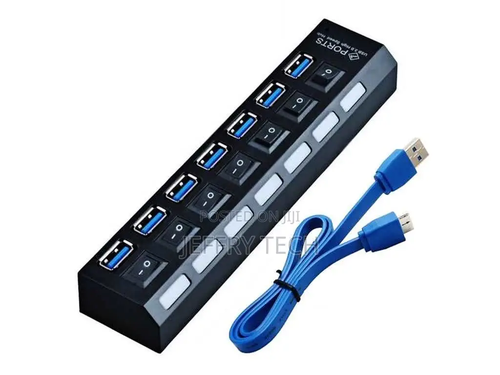 7 Ports Superspeed USB 3 Hub (Up to 5gbit/S Transfer)