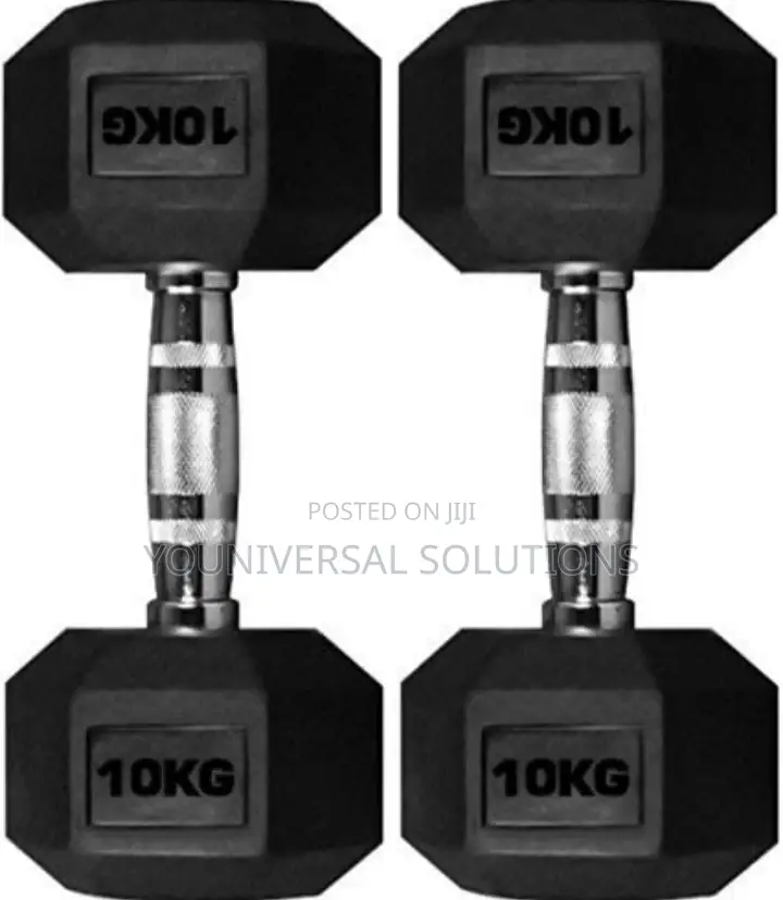 10kg Rubber Dumbbells